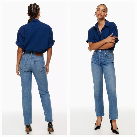Aritzia Denim - DENIM FORUM The Arlo High Rise Straight 28L Size 27 ARITZIA